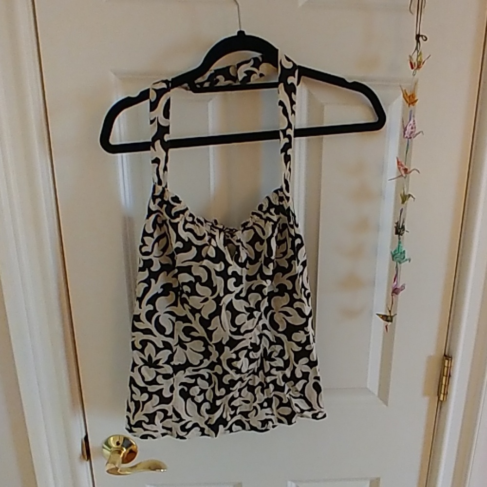 Black and white chic halter